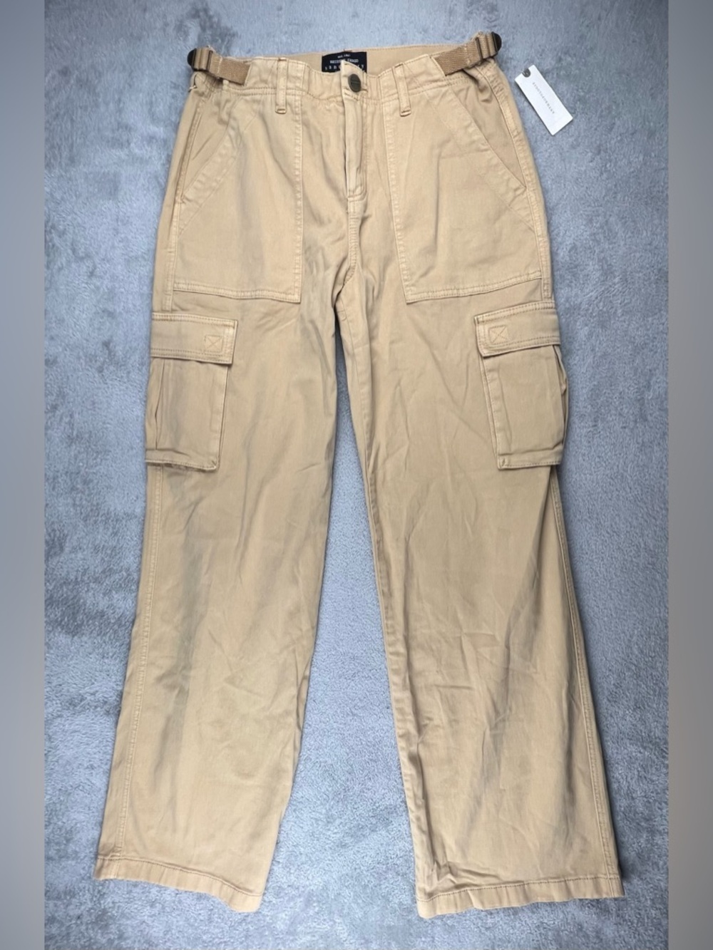 SANCTUARY Pants Size S Reissue Cargo Beige Tan Khaki Straight Leg Anthropologie